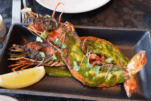 Camarão tigre japonês - Onde comer em Lisboa Restaurante Café Príncipe Real Restaurantes em Lisboa - Café Príncipe Real - Hotel Memmo Príncipe Real | 1001 Dicas de Viagem